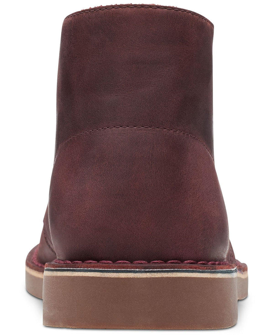 Clarks Bushacre 2 Aubergine Leather Chukka Boots Aubergine
