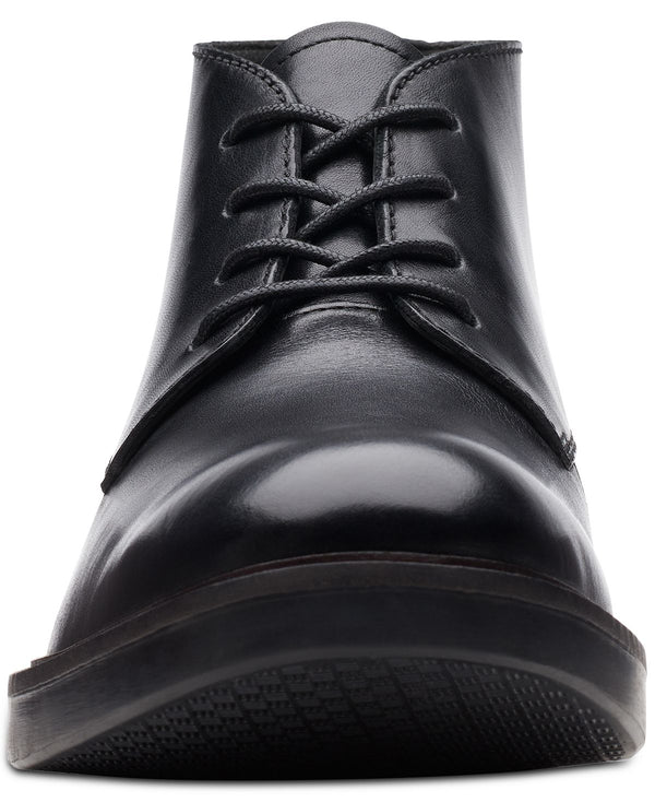 Clarks Paulson Mid Black Leather Casual Boots Black