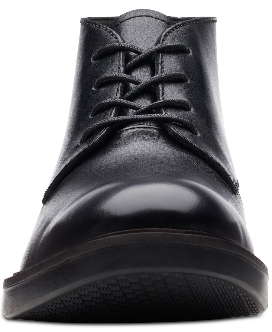 Clarks Paulson Mid Black Leather Casual Boots Black