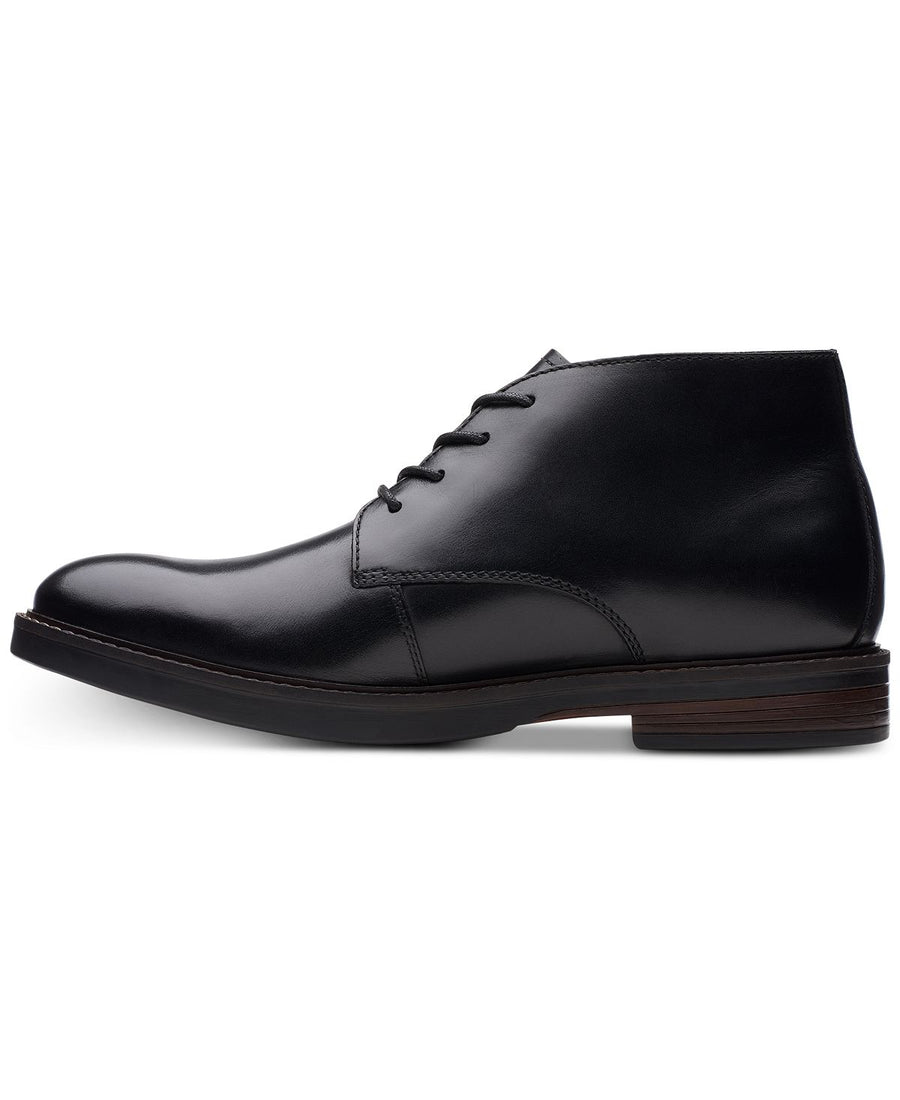 Clarks Paulson Mid Black Leather Casual Boots Black