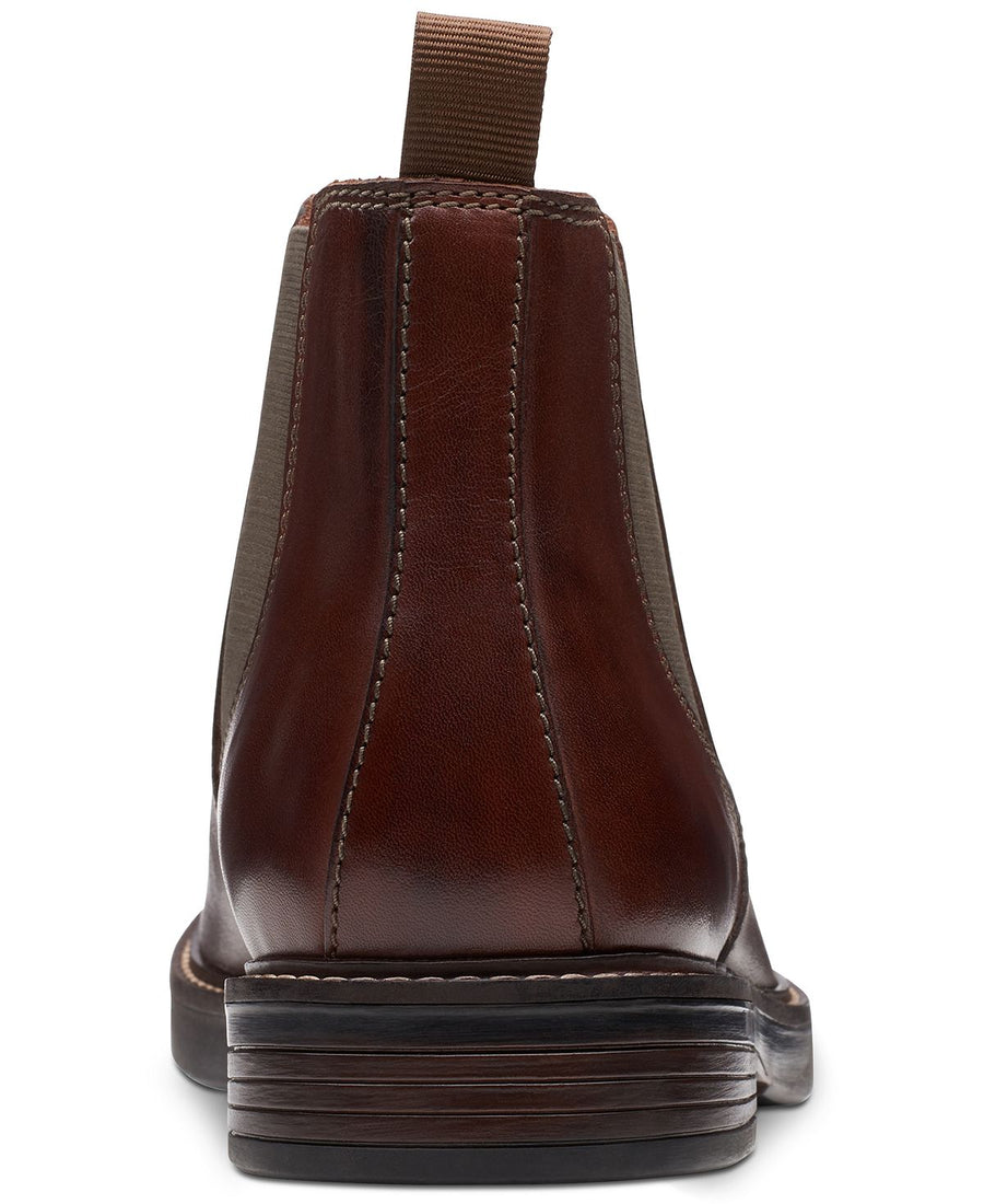 Clarks Paulson Up Black Leather Casual Boots Mahogany Leather