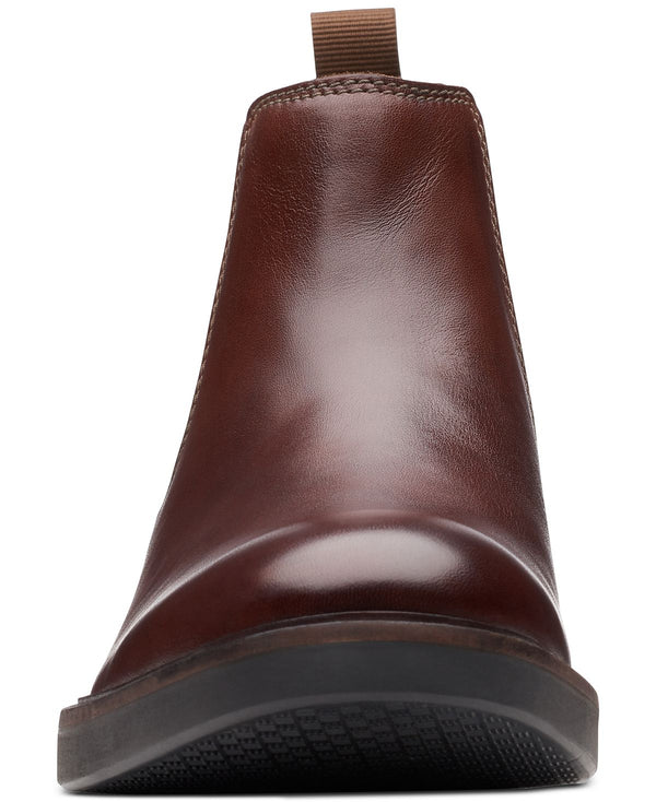Clarks Paulson Up Black Leather Casual Boots Mahogany Leather