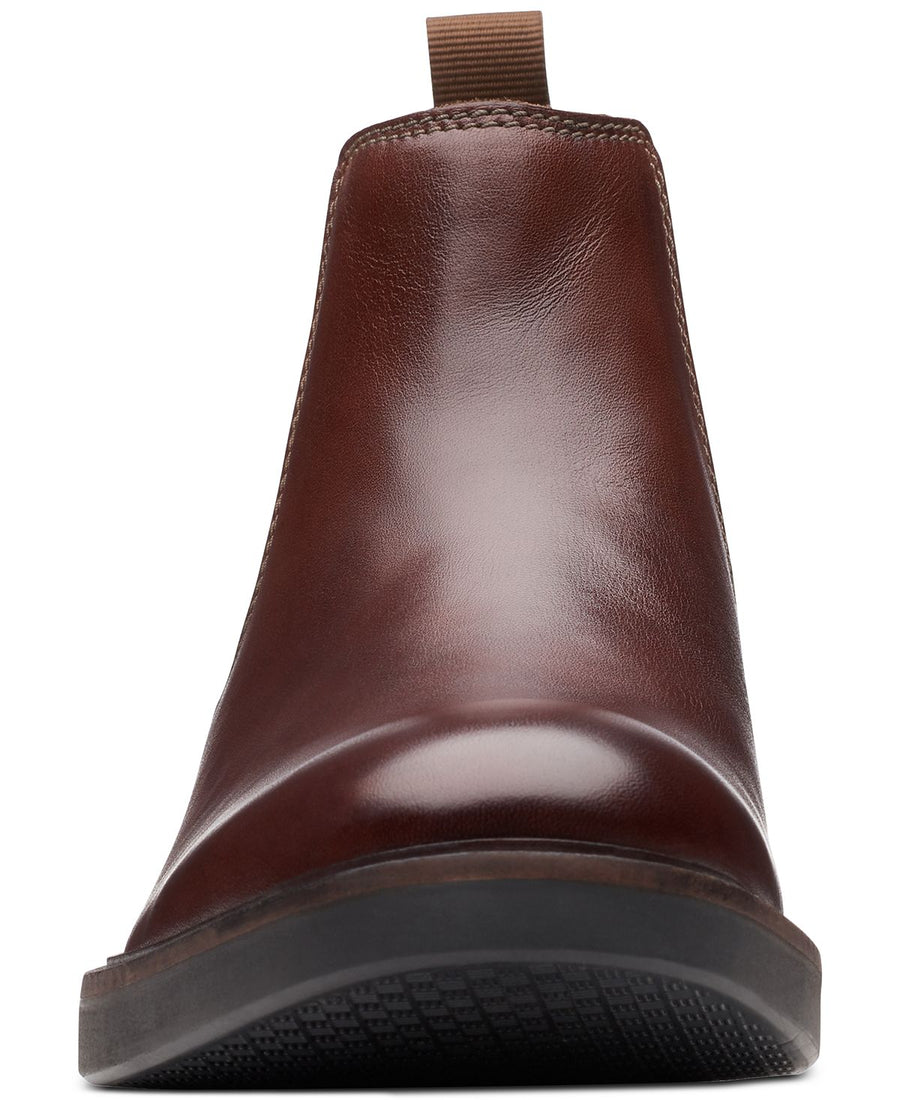 Clarks Paulson Up Black Leather Casual Boots Mahogany Leather