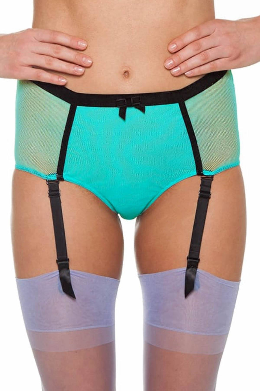 Claudette Aqua Fishnet Pin-Up Panty