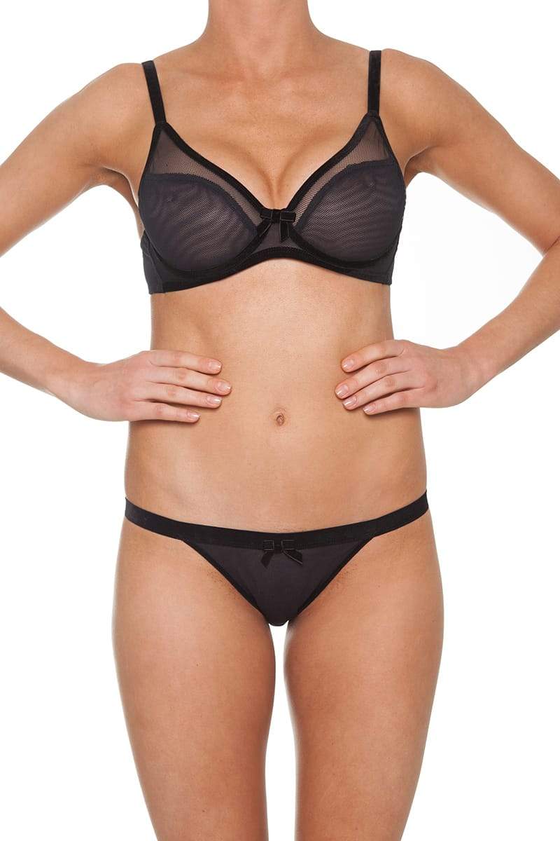Claudette Black Fishnet Tanga Bikini