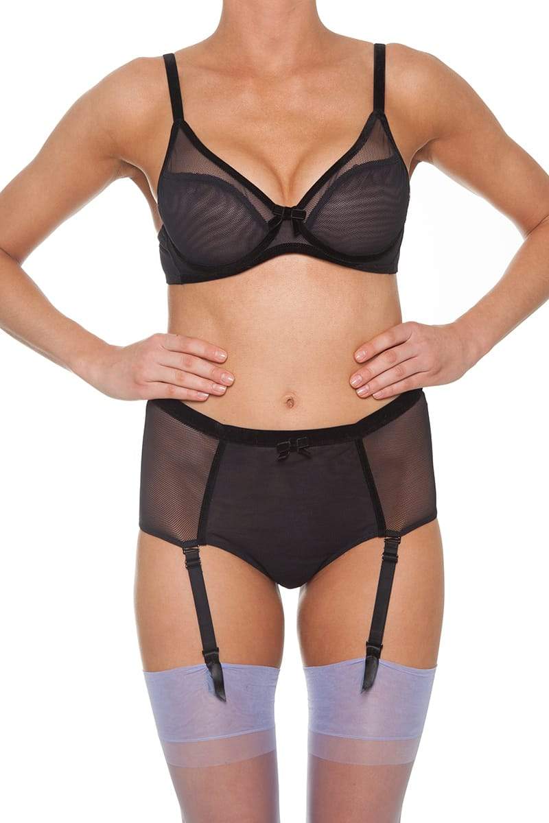 Claudette Black Mesh Demi Bra