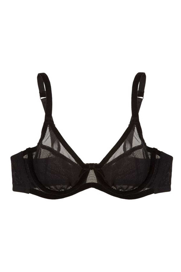 Claudette Black Mesh Demi Bra