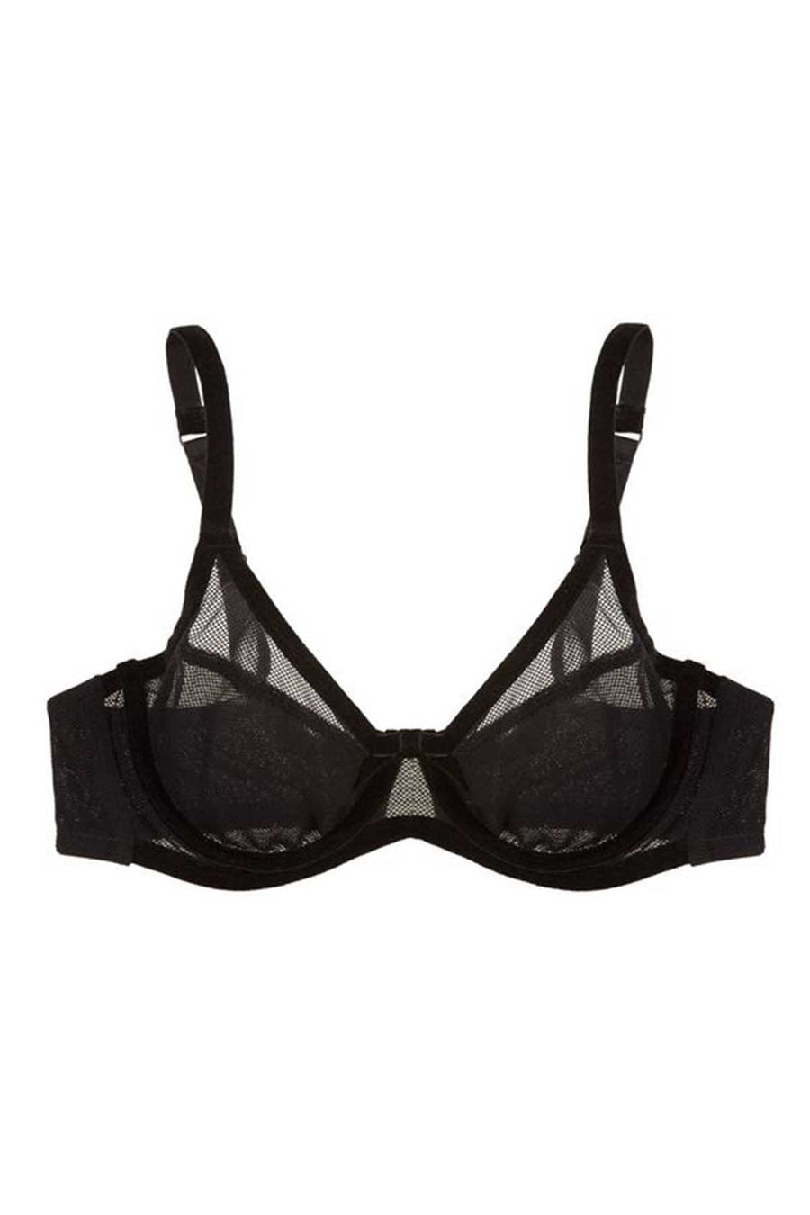 Claudette Black Mesh Demi Bra