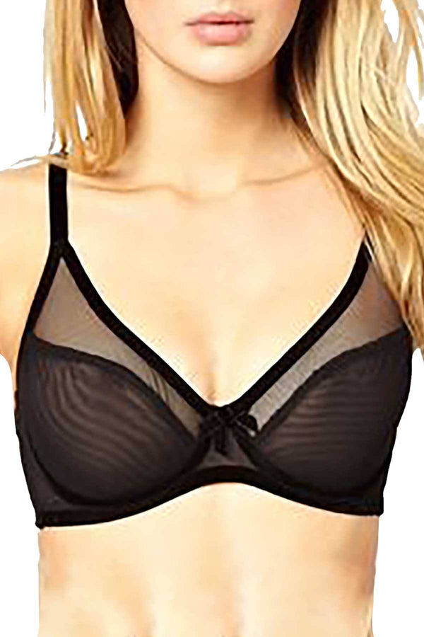 Claudette Black Mesh Demi Bra