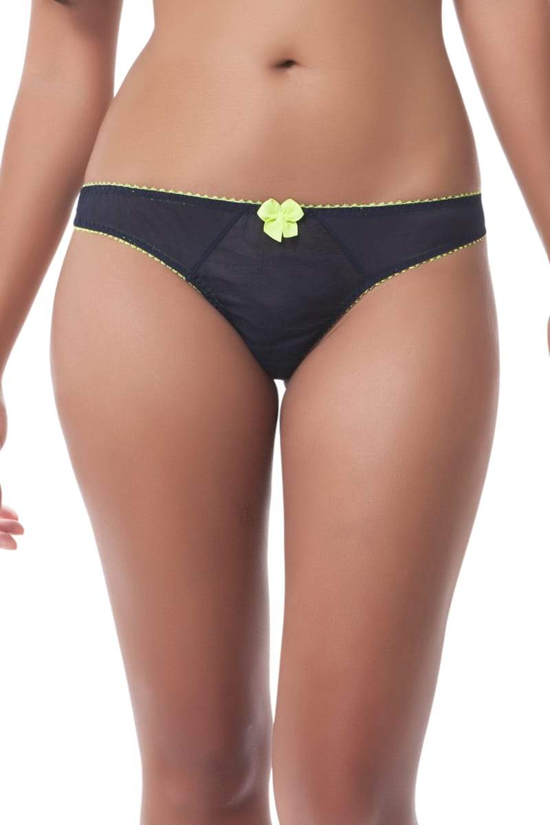 Claudette Navy & Lime Thong