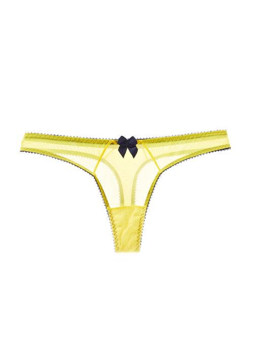 Claudette Yellow & Navy Thong