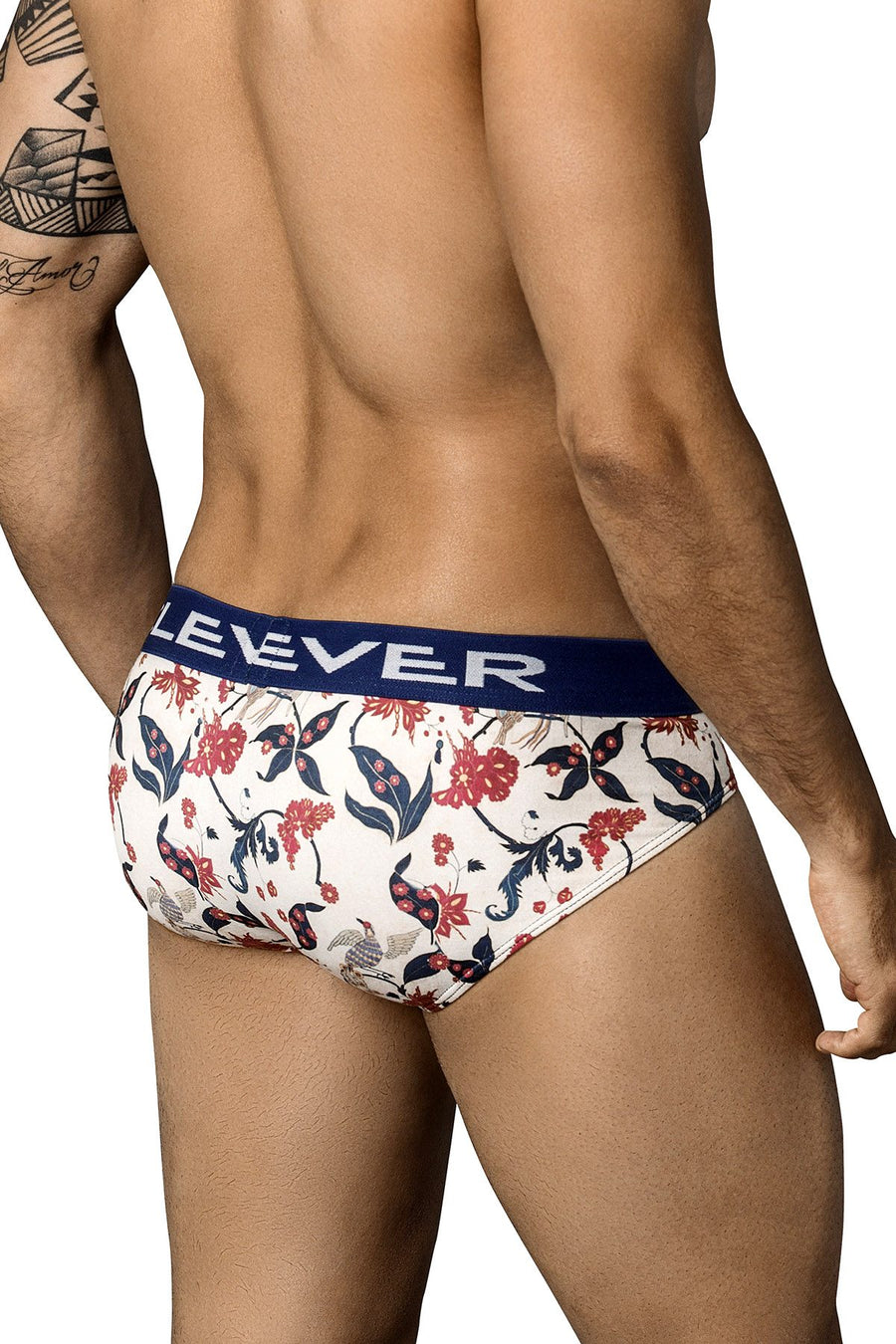 Clever Beige/Navy Trivia Latin Brief