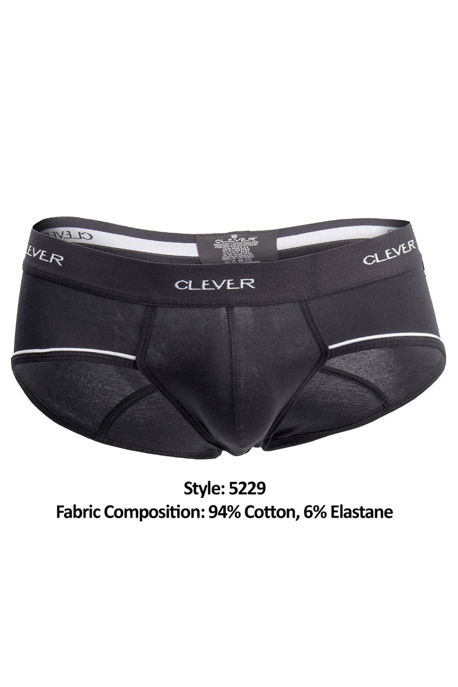 Clever Black Alpine Piping Brief