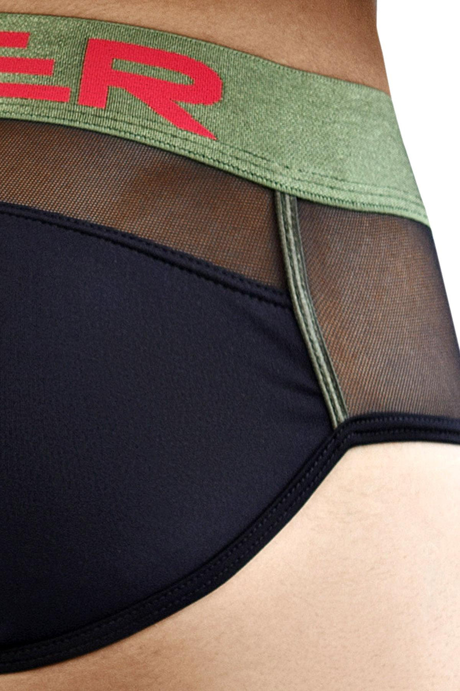 Clever Black Begonia Piping Brief