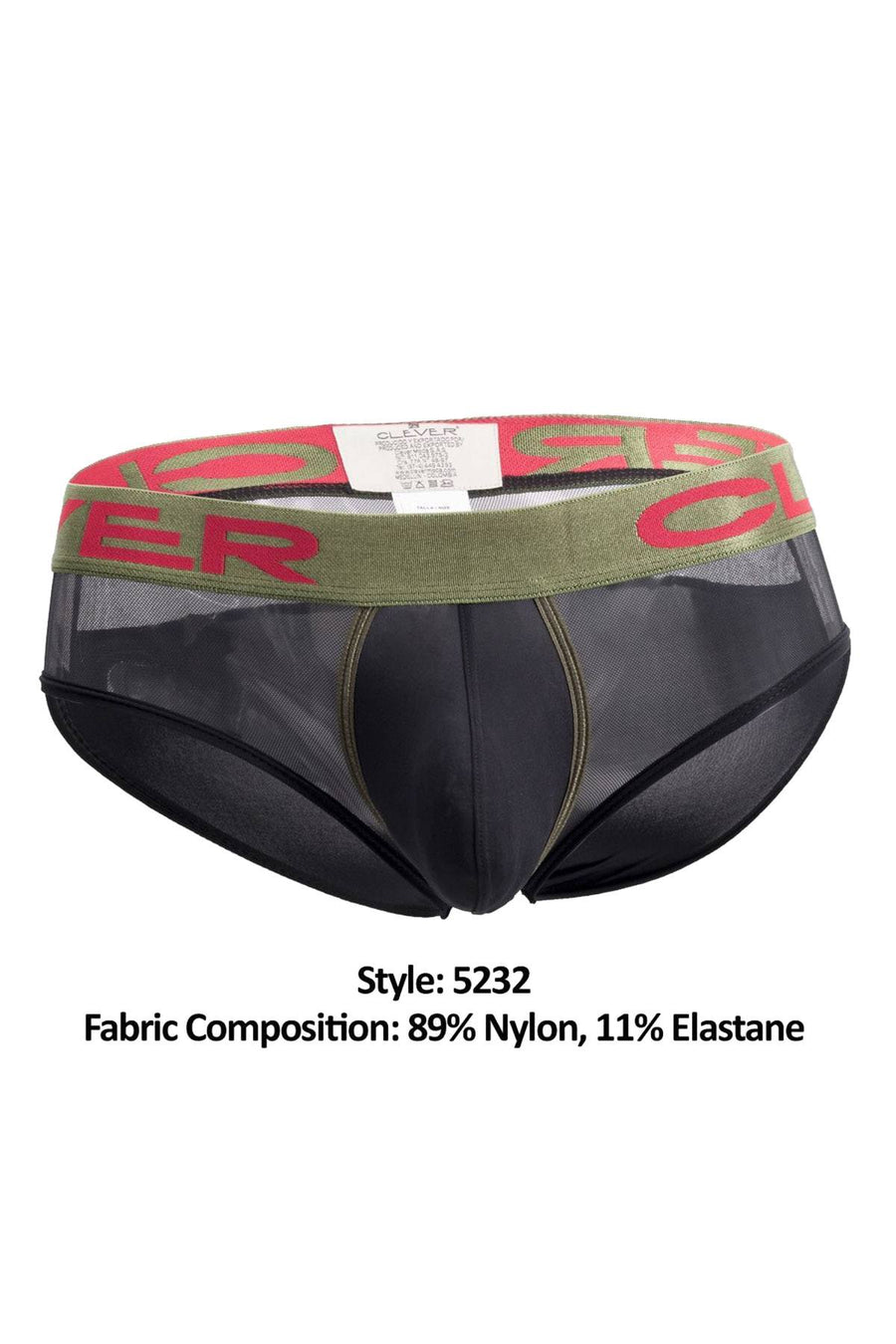 Clever Black Begonia Piping Brief