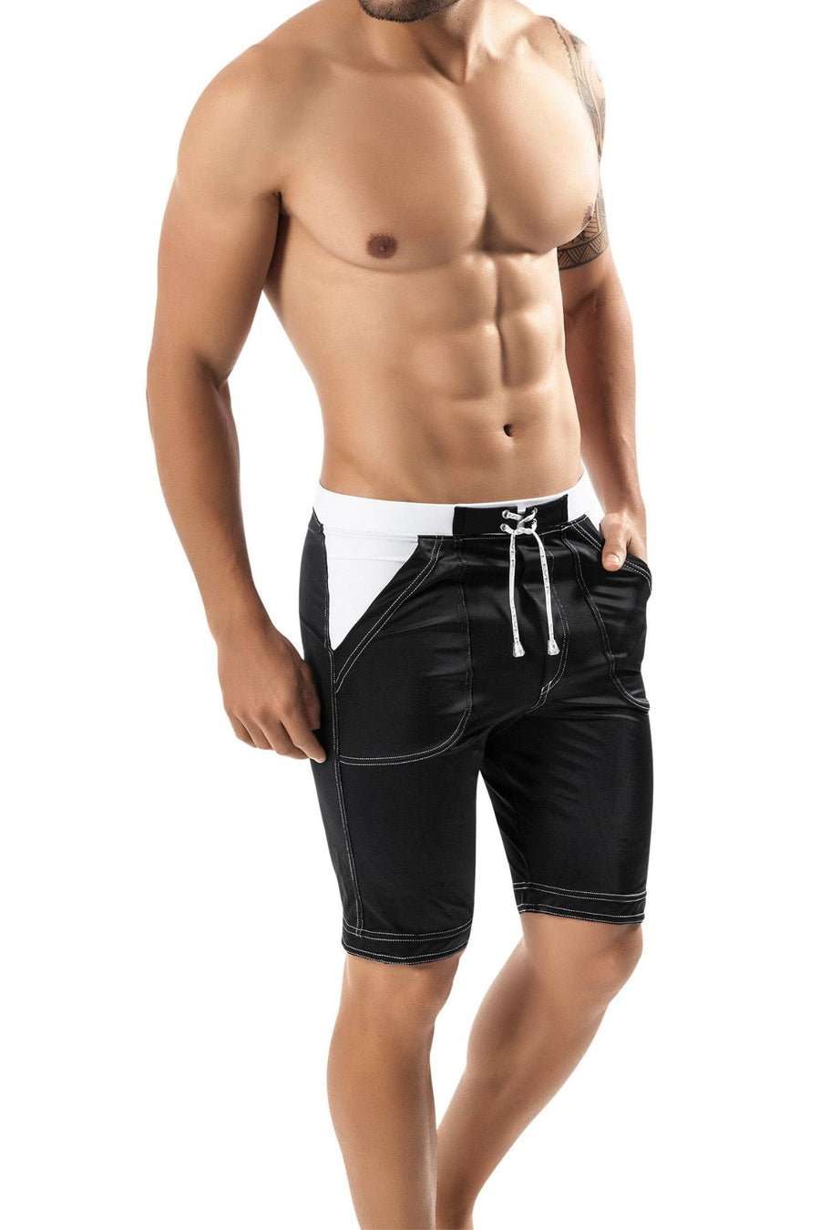 Clever Black Guarulhos Long Swim Trunk