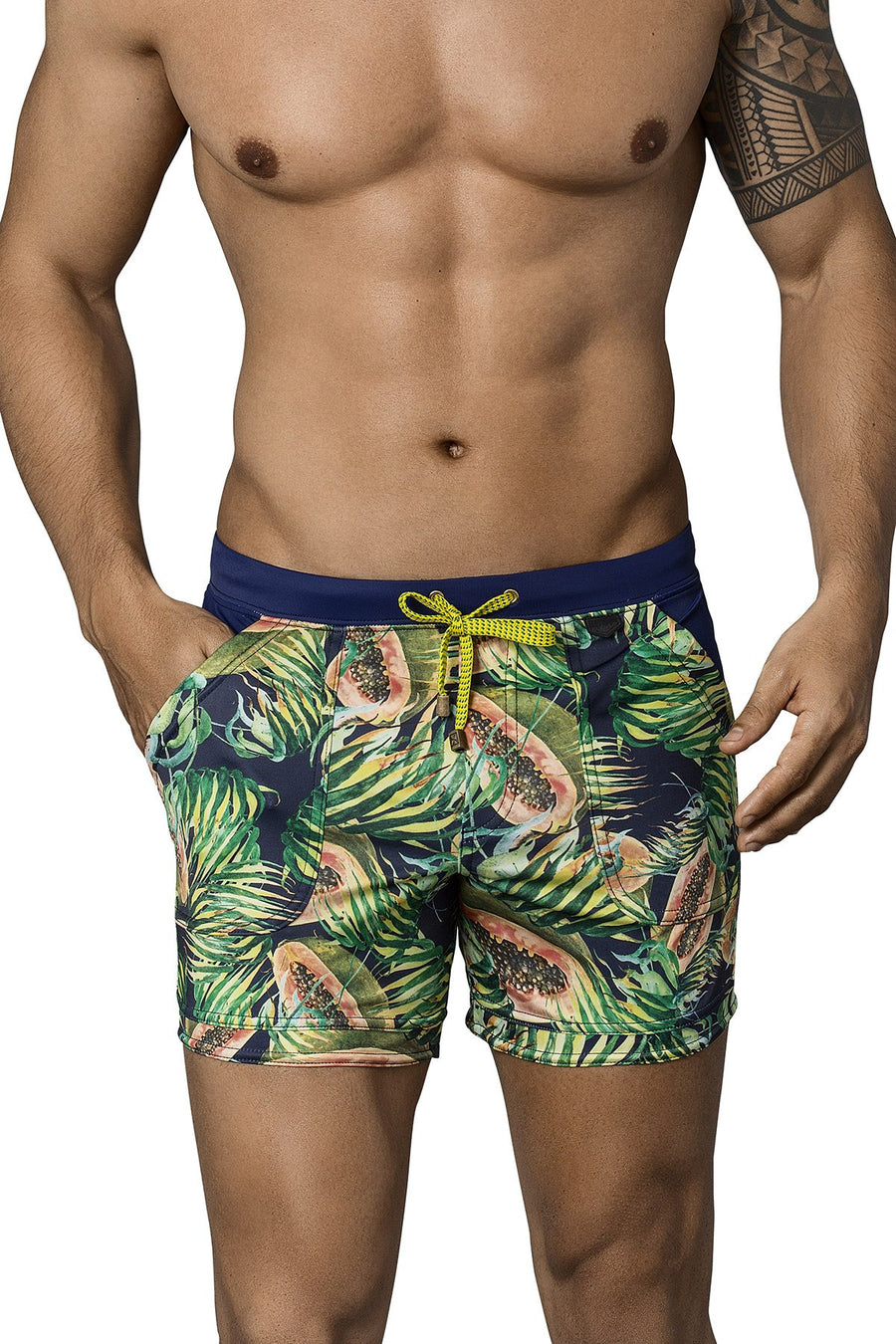 Clever Dark Blue Papaya Swim Trunk