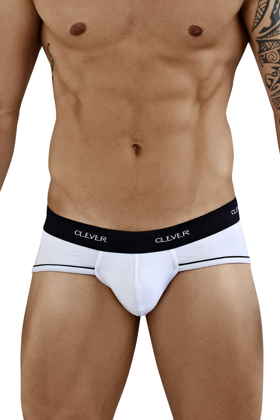 Clever White Alpine Piping Brief