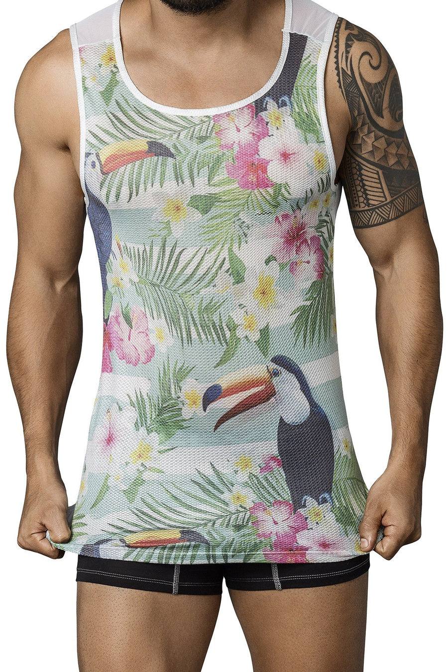 Clever White Flowers Tank Top