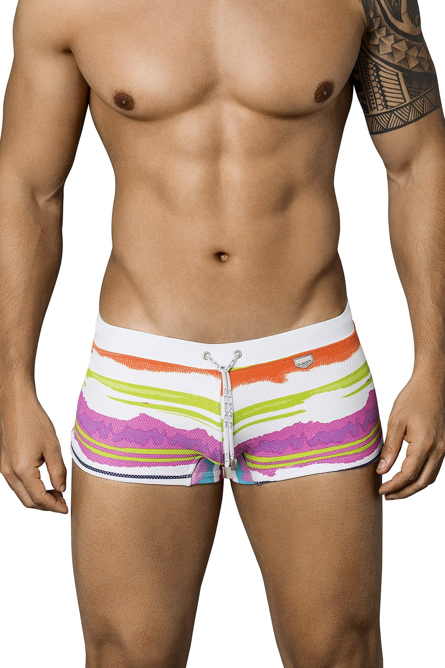 Clever White/Orange Free Soul Swim Brief
