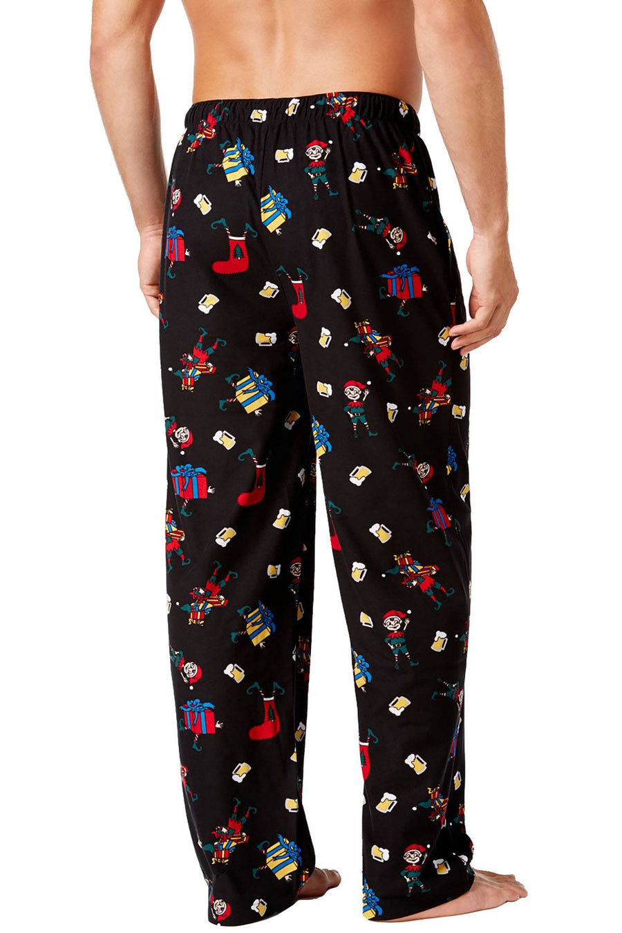 Club Room Black Drunk Elf Printed Pajama Pant