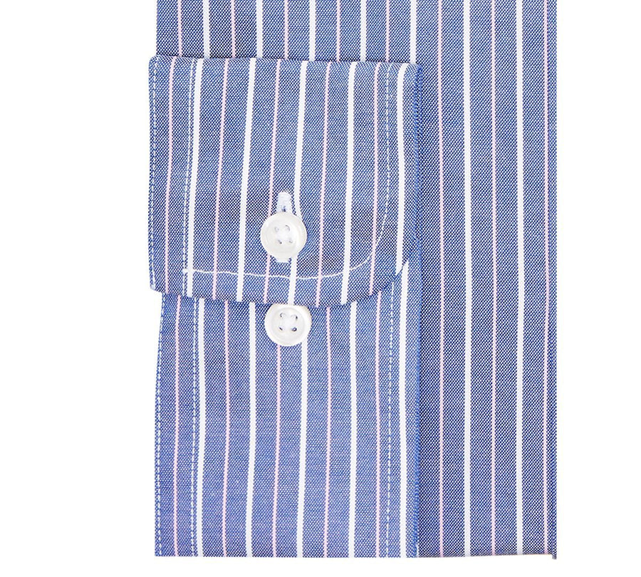 Club Room Classic/regular Fit Performance Pinpoint Double Stripe Dress Shirt Dk Blue Pink