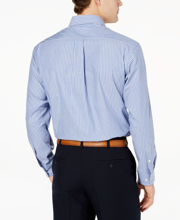 Club Room Classic/regular Fit Stripe Dress Shirt Blue