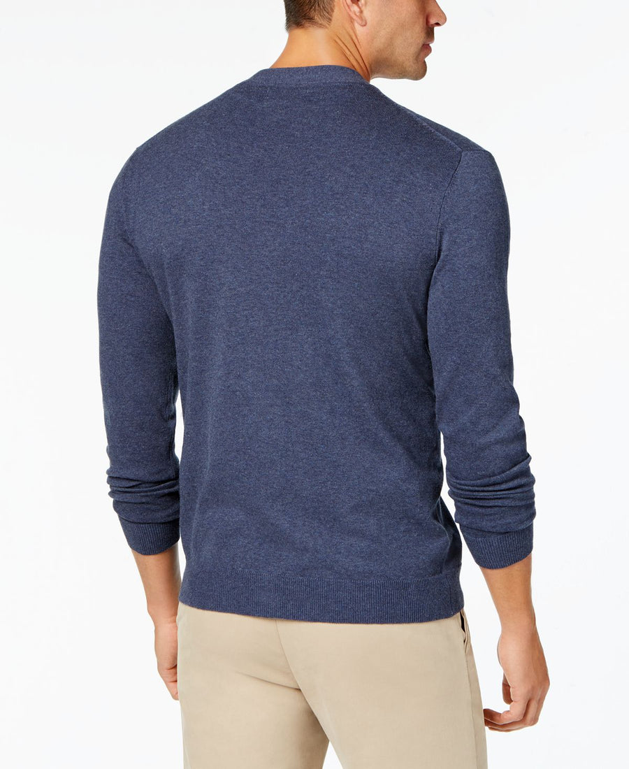 Club Room Knit V-neck Cardigan Denim Heather Blue