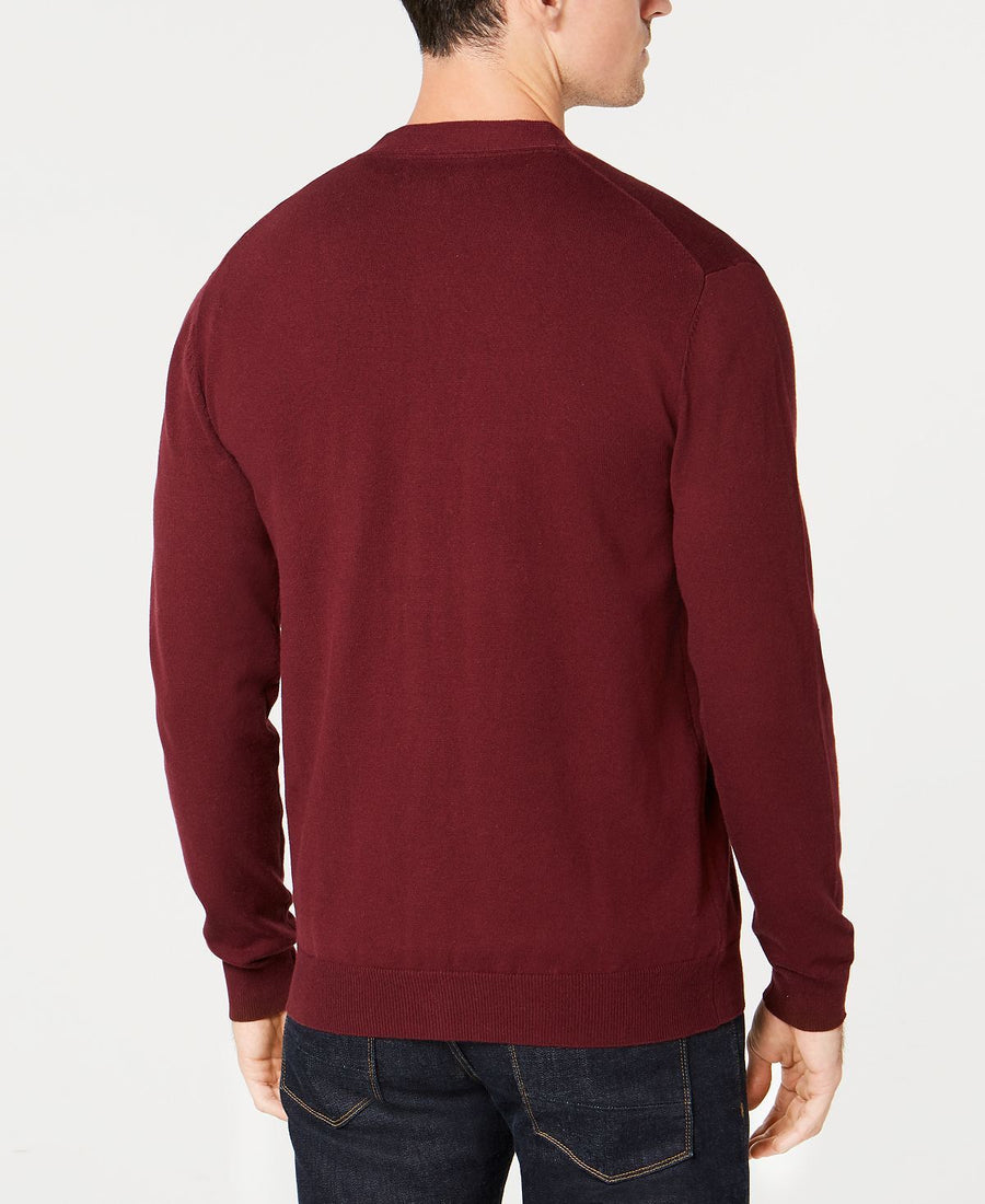 Club Room Knit V-neck Cardigan Red Plum