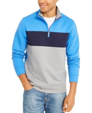 Club Room Men's Colorblocked 1/4-Zip Fleece Sweatshirt