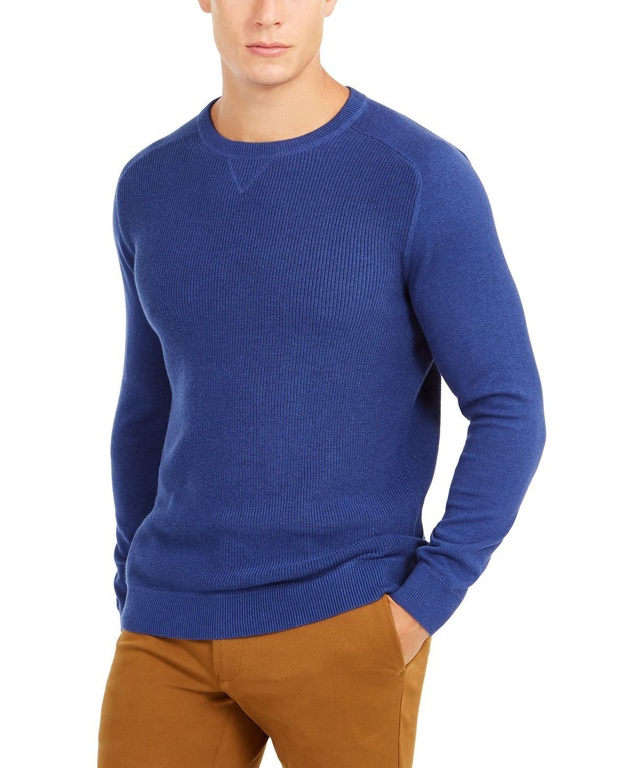 Club Room Pima Cotton Crew Neck Sweater New Cerulean Heather