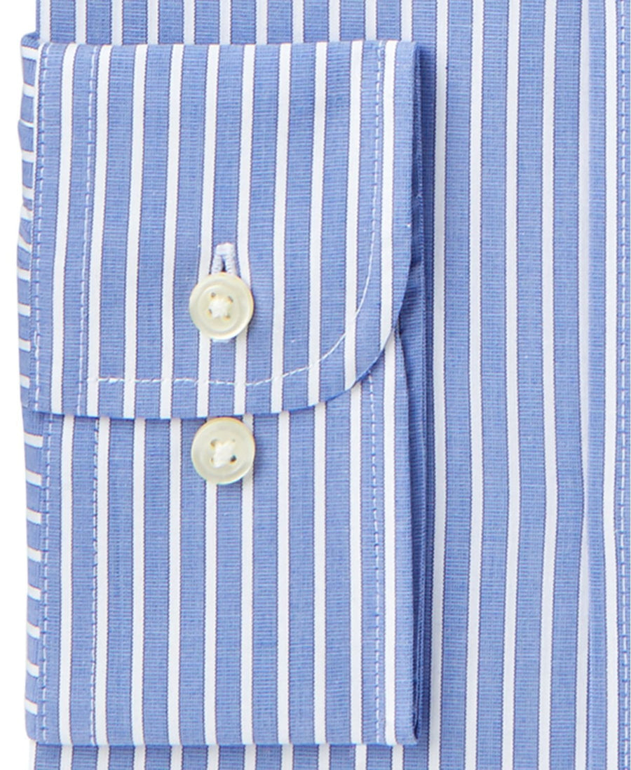 Club Room Slim-fit Performance Wrinkle-resistant Striped Dress Shirt  Blue