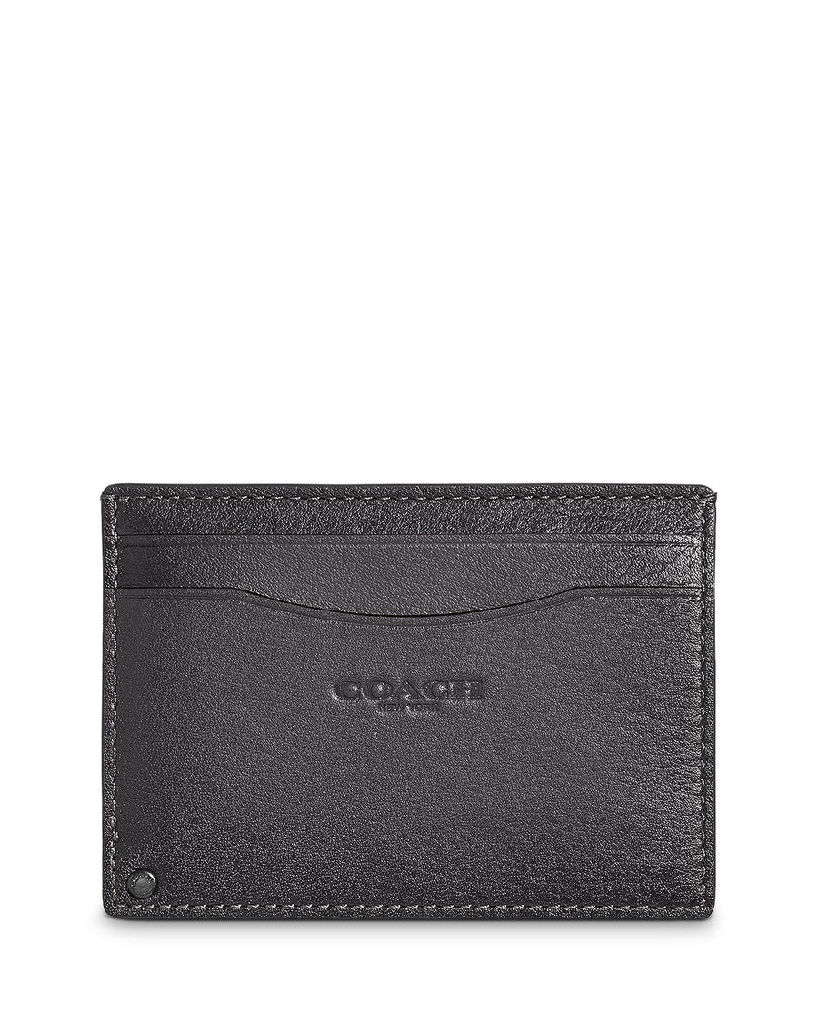 Coach Leather Swivel Card Case Gray/Silver