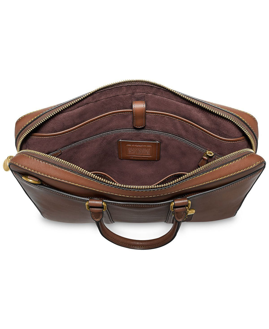 Coach Metropolitan Slim Leather Briefcase Rustcopper