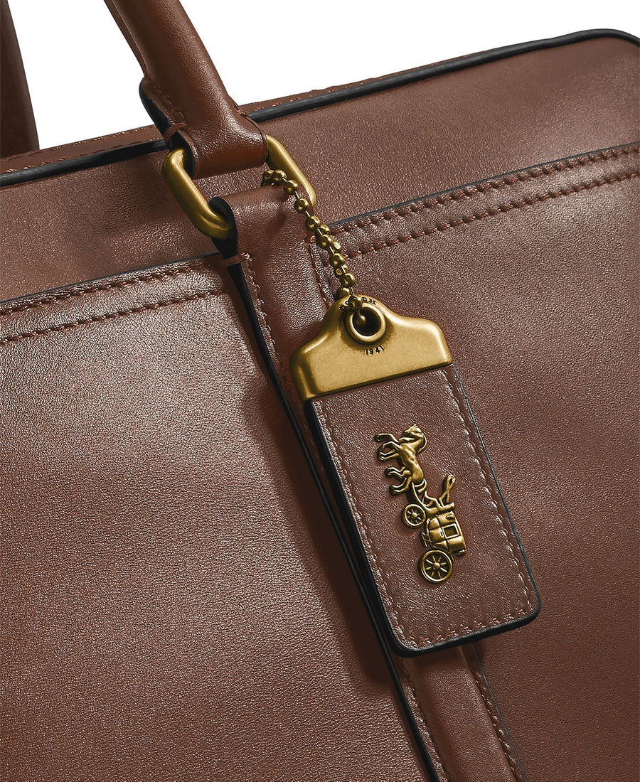 Coach Metropolitan Slim Leather Briefcase Rustcopper
