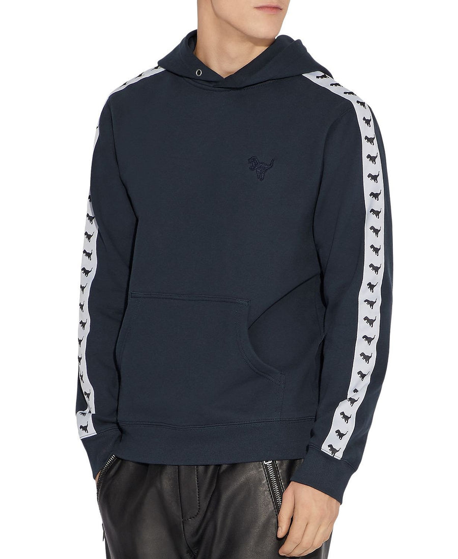 Coach Rexy Contrast-stripe Hooded Sweatshirt Dark Blue