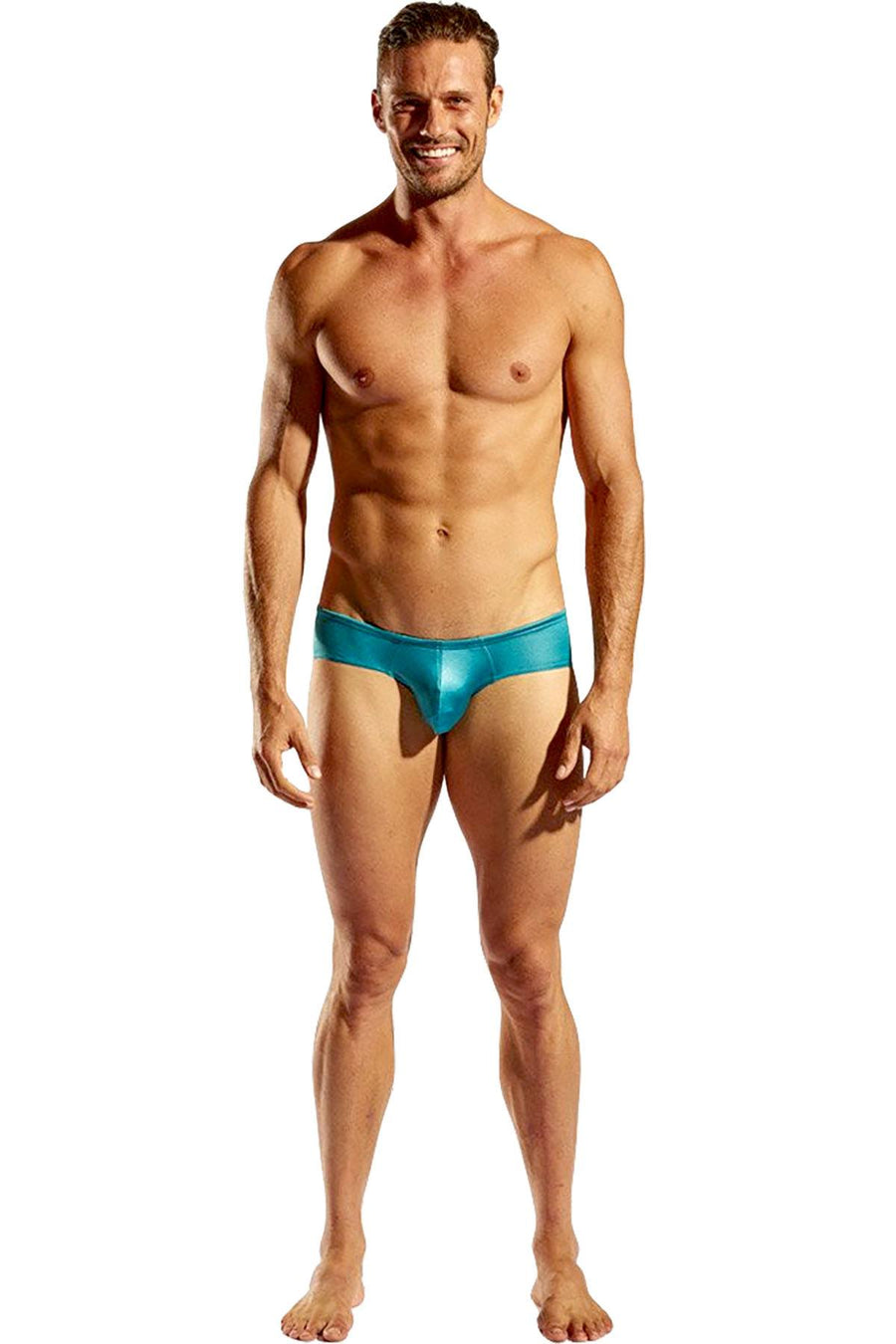 Cocksox Fiesta-Teal Gala Wet-Look Boy-Leg Swim Brief