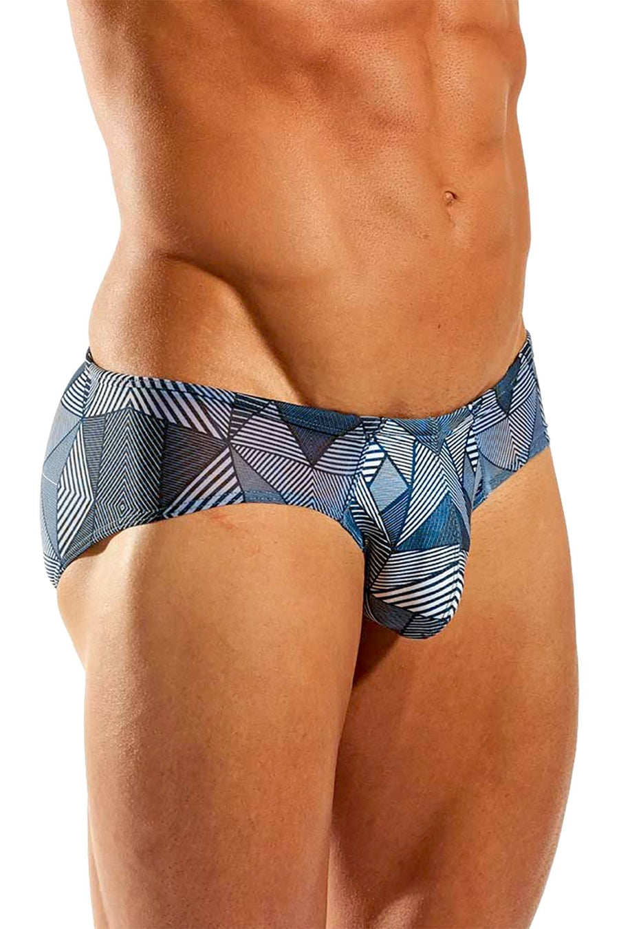 Cocksox Hypnotic-Printed Sheer Boy-Leg Swim Brief