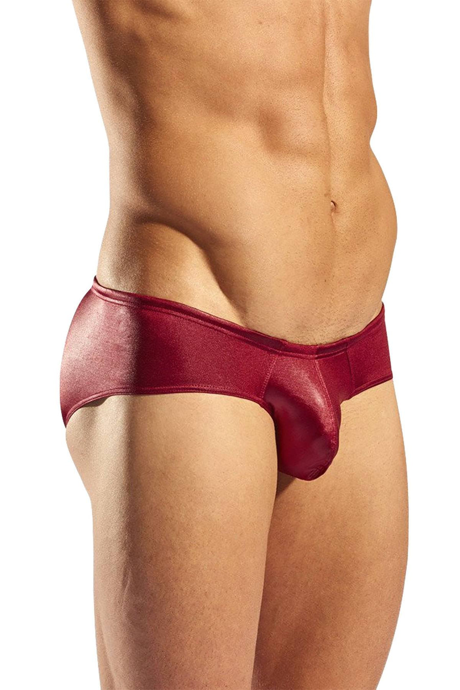 Cocksox Platinum-Red Gala Wet-Look Boy-Leg Swim Brief