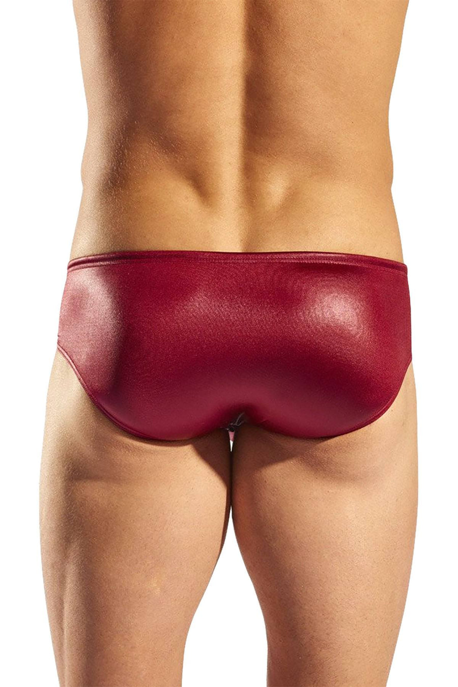Cocksox Platinum-Red Gala Wet-Look Boy-Leg Swim Brief
