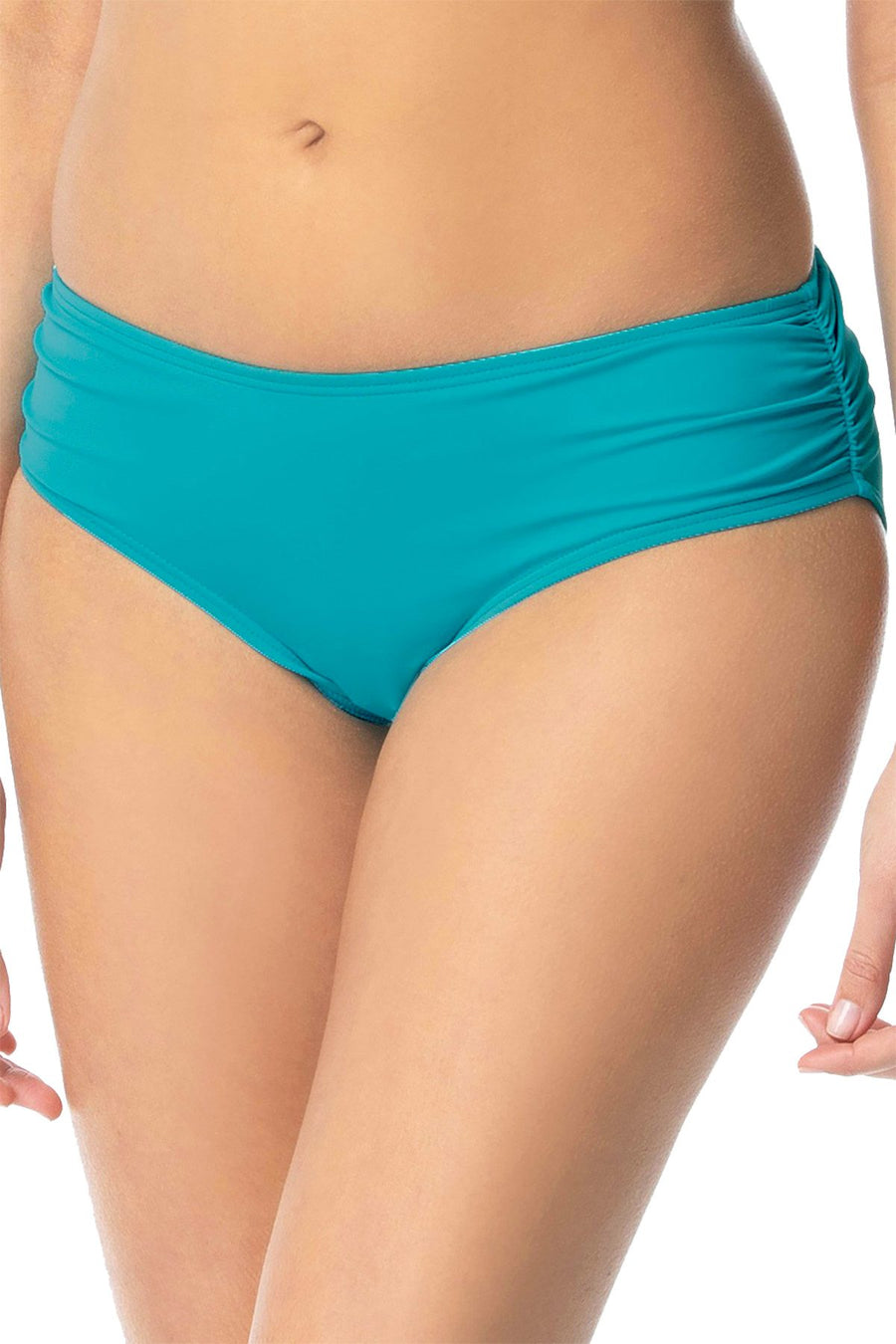 Coco Reef Topaz Teal Ruched Hipster Bikini Bottoms