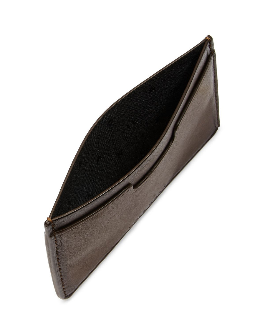 Cole Haan Leather Card Case Bison Brown