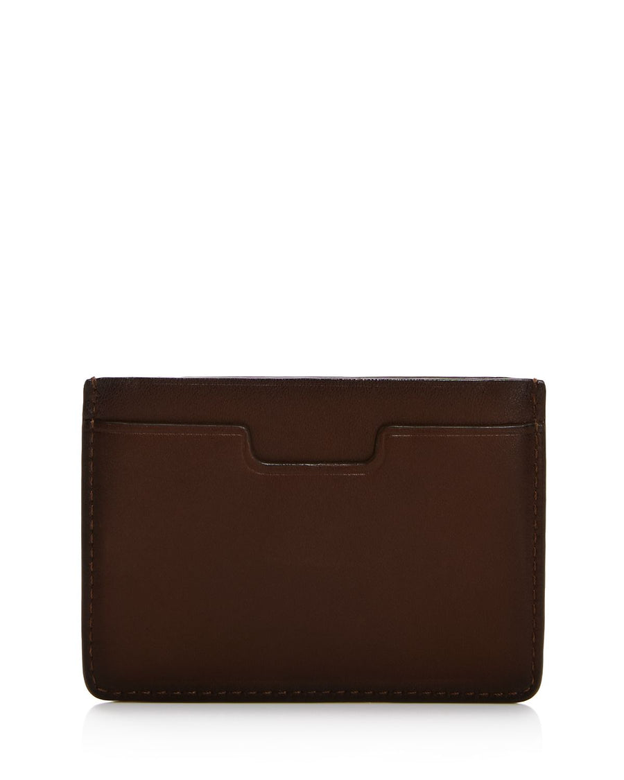 Cole Haan Leather Card Case Bison Brown