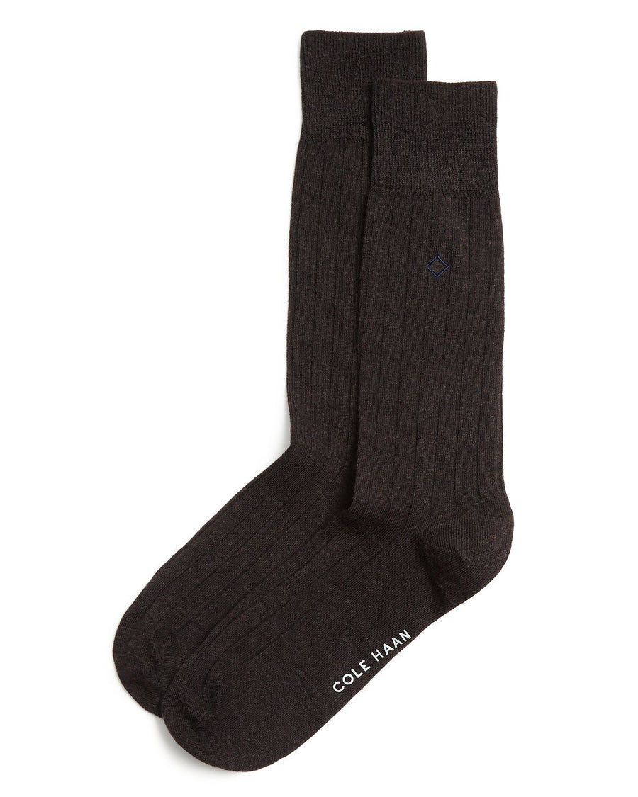 Cole Haan Ribbed Dress Socks Chestnut Heather