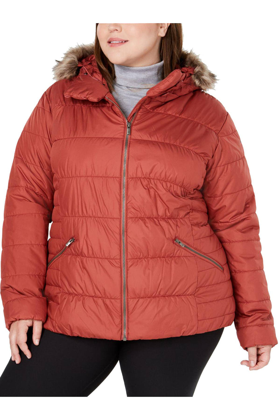 Columbia PLUS Rose-Dust Sparks Lake Thermal Coil Hooded Faux-Fur Trim Jacket