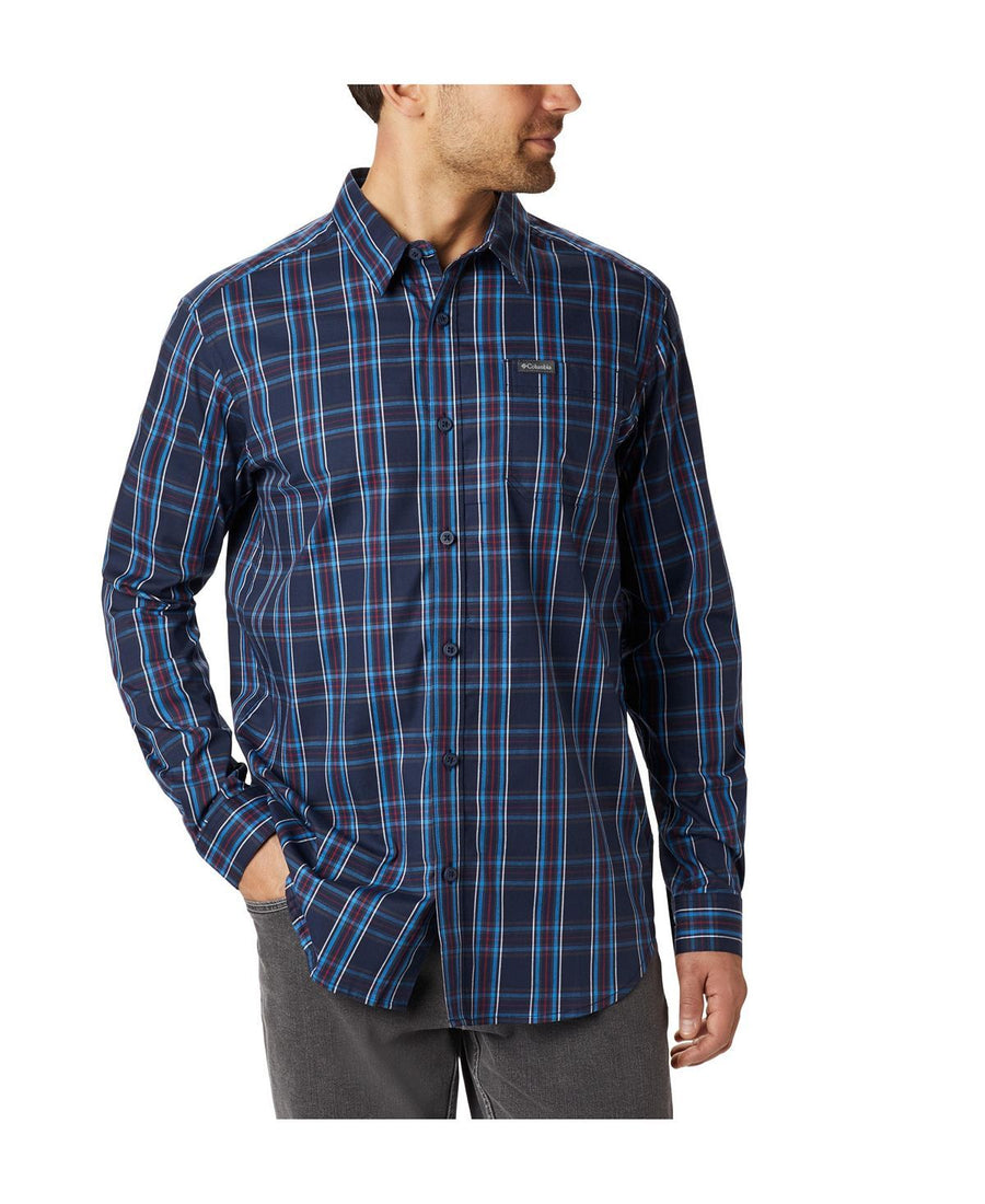 Columbia Vapor Ridge Iii Plaid Shirt Azure Blue Tartan