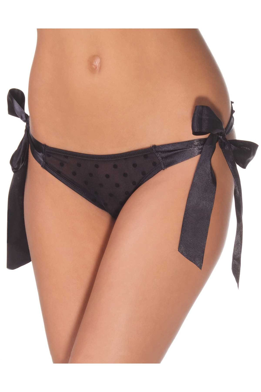 Coquette Black Polka Dot Mesh Panty