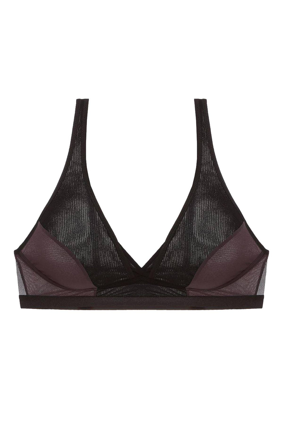 Cosabella Graphite/Black Mixed-Meshages Tall Triangle Bralette