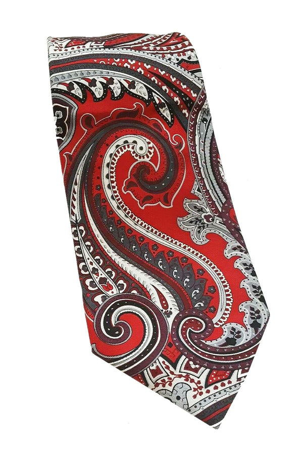 Countess Mara Red/Black Amalfi-Paisley Silk Tie