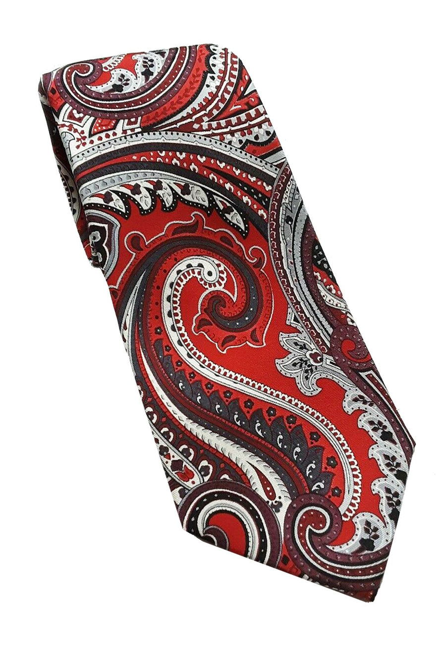 Countess Mara Red/Black Amalfi-Paisley Silk Tie
